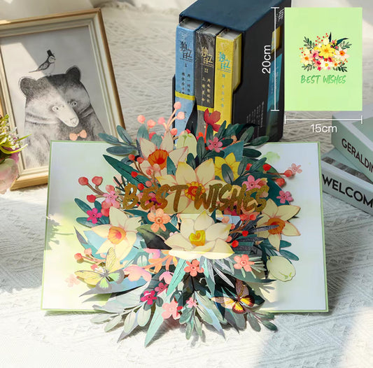 3D Pop-Up Best Wishes Greeting Card