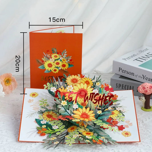 3D Pop-Up Best Wishes Greeting Card