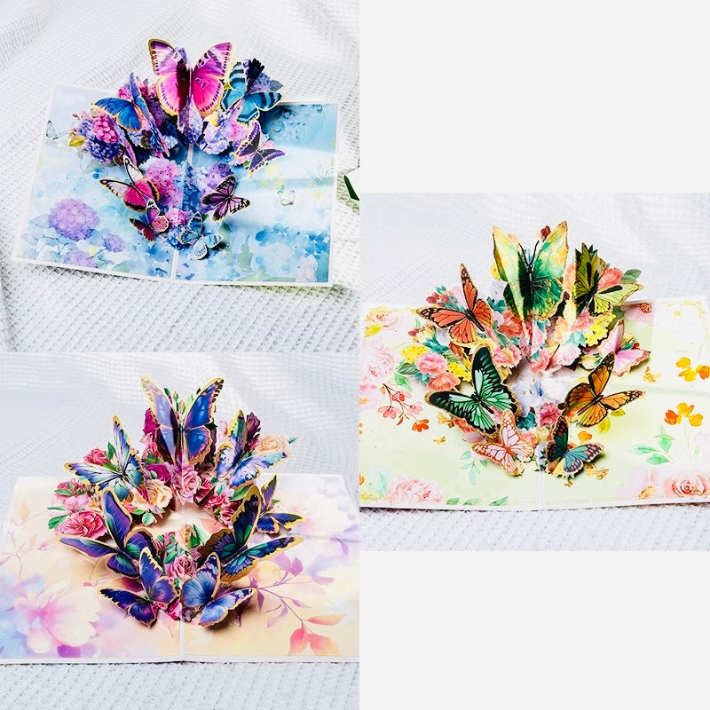3D Pop-Up bunte Schmetterling elegante Grußkarte