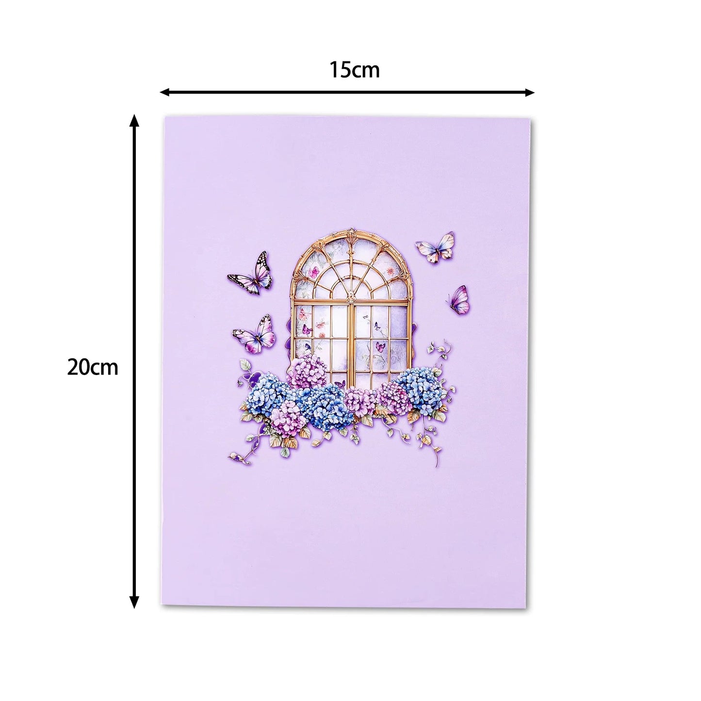 3D Pop-Up Schmetterling & Blumen & Herz Grußkarte