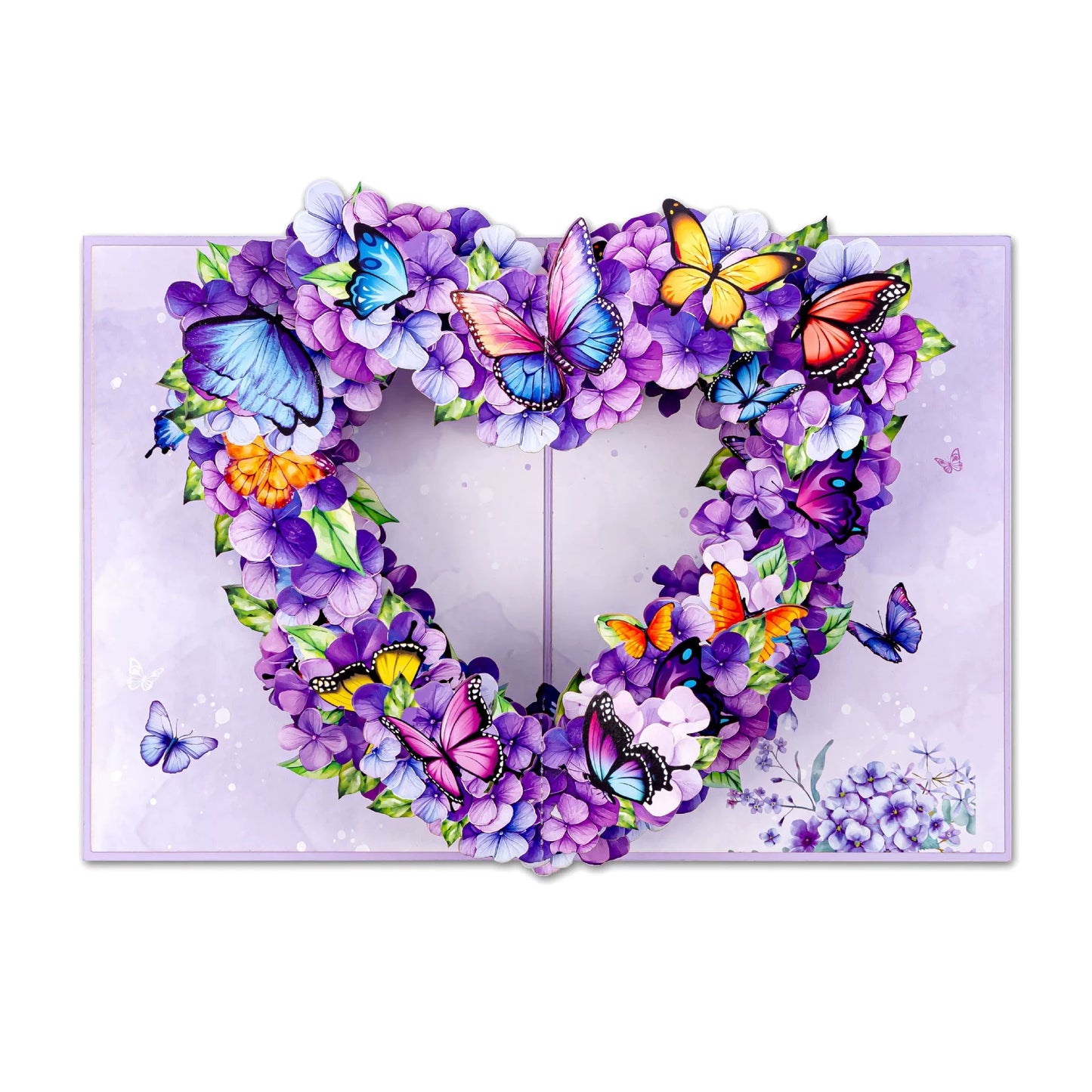 3D Pop-Up Schmetterling & Blumen & Herz Grußkarte