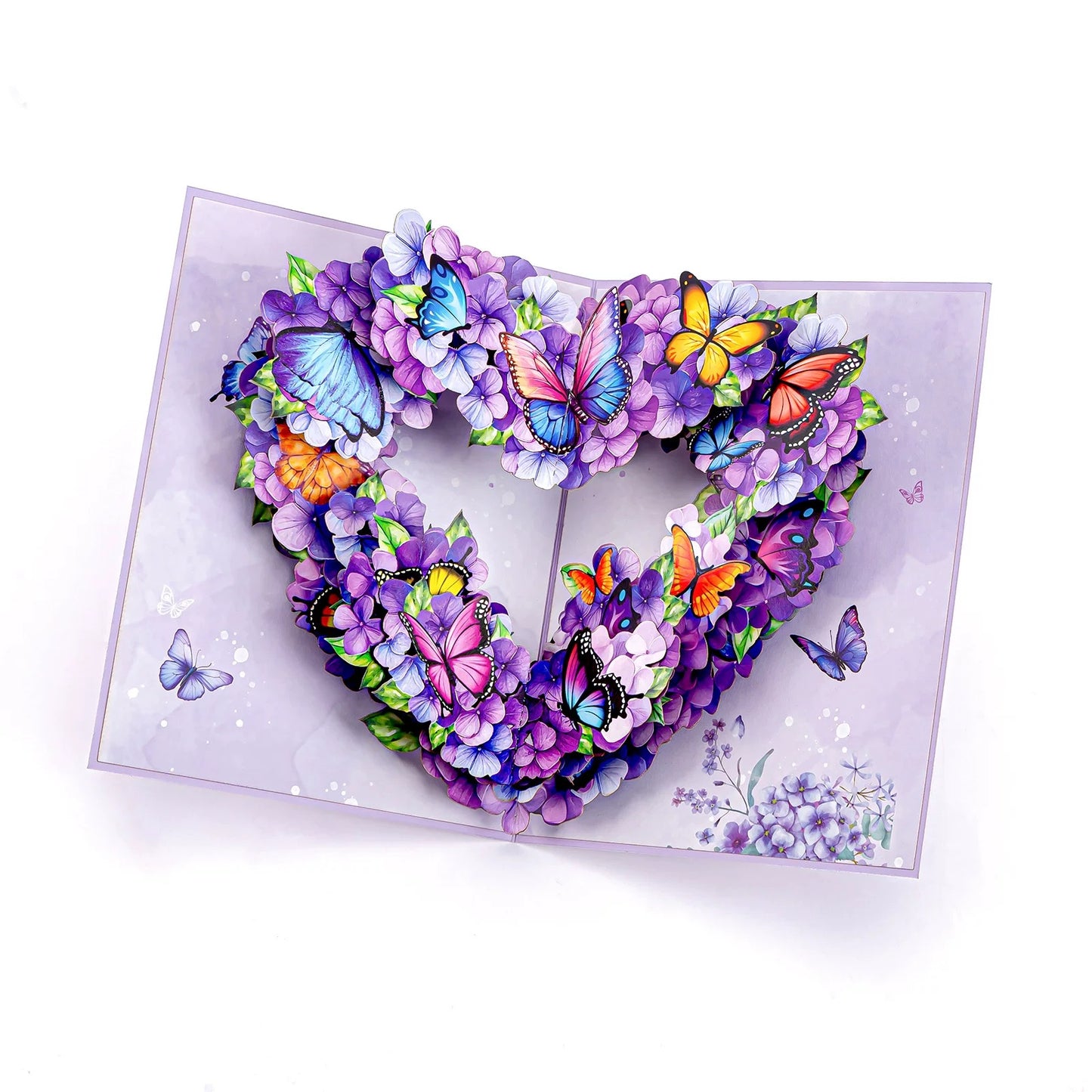3D Pop-Up Schmetterling & Blumen & Herz Grußkarte