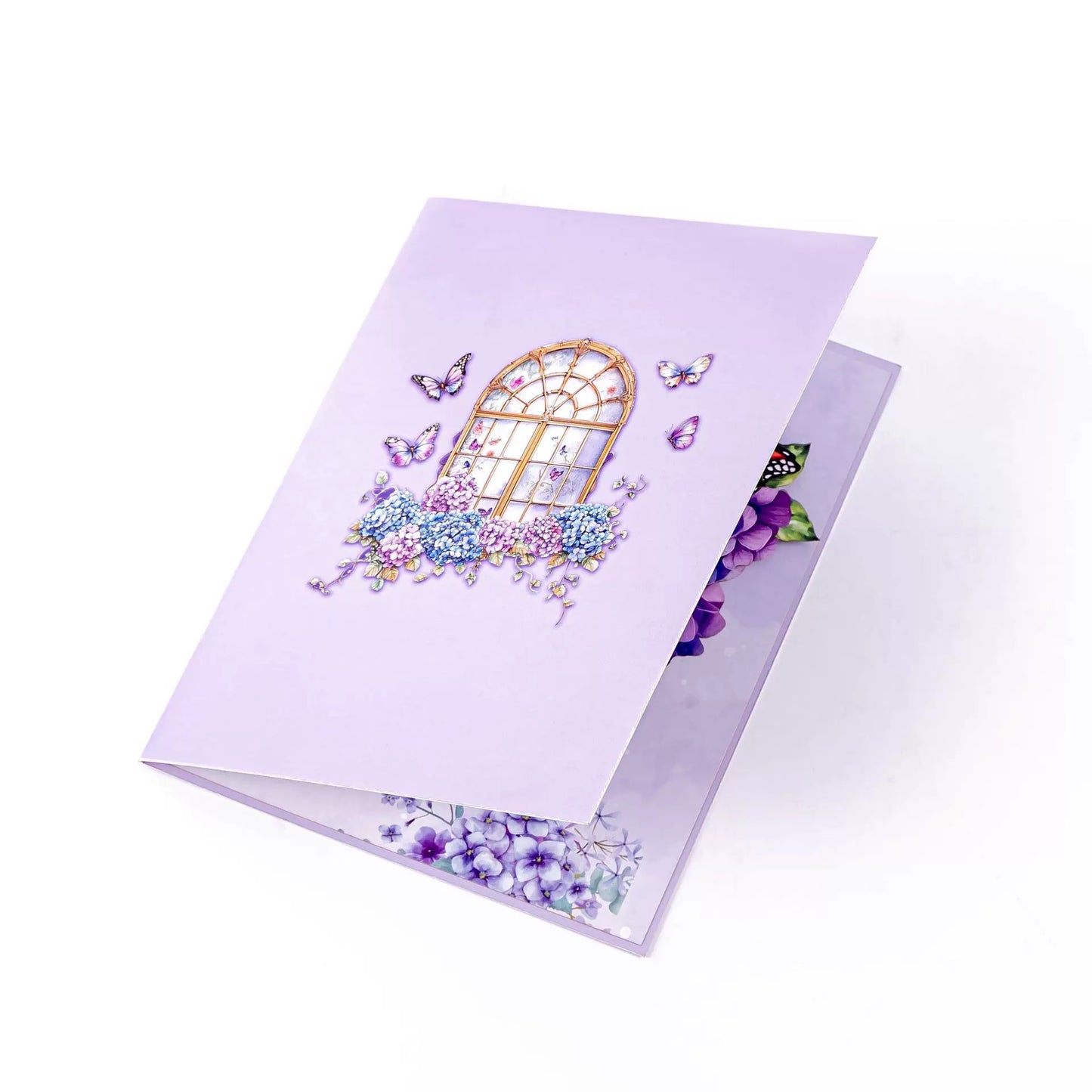 3D Pop-Up Schmetterling & Blumen & Herz Grußkarte