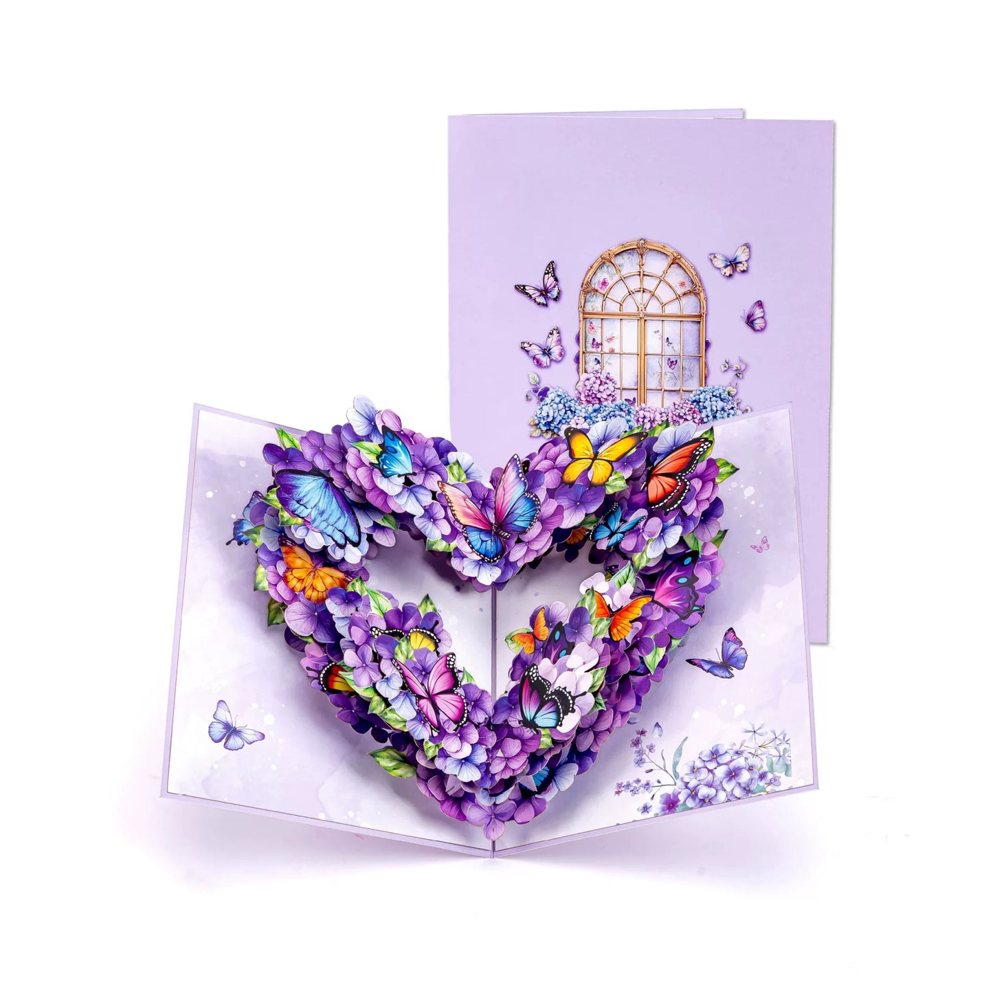 3D Pop-Up Schmetterling & Blumen & Herz Grußkarte