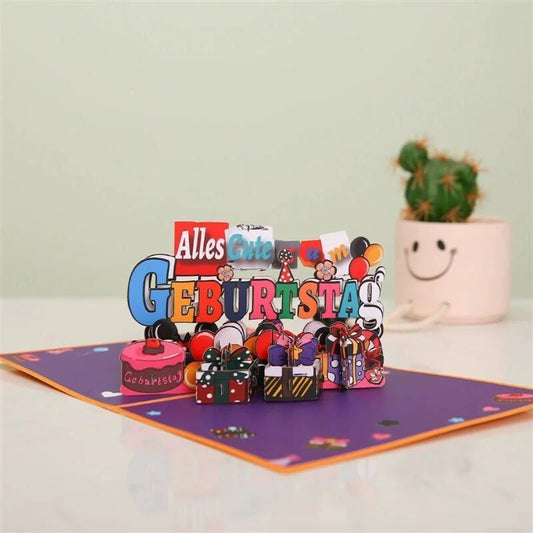 🎉 Alles Gute zum Geburtstag besonderen einzigartig 3D Pop-UP Grußkarte 🎂