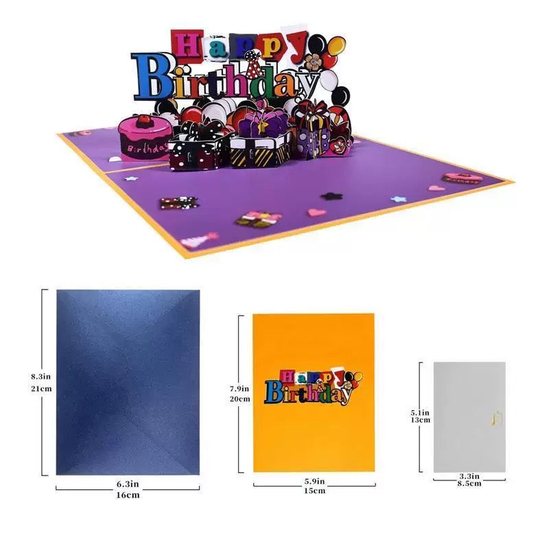 🎉 Alles Gute zum Geburtstag besonderen einzigartig 3D Pop-UP Grußkarte 🎂