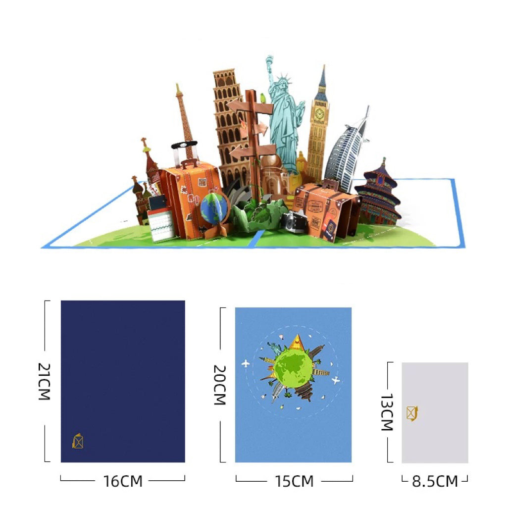 ⛵ 3D Pop-Up neue Start&neue Reisen Souvenir Grußkarte
