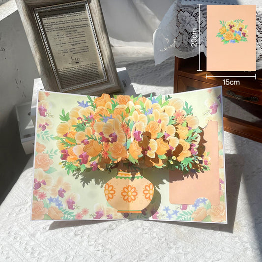 3D Pop-Up Blumenvase Grußkarte