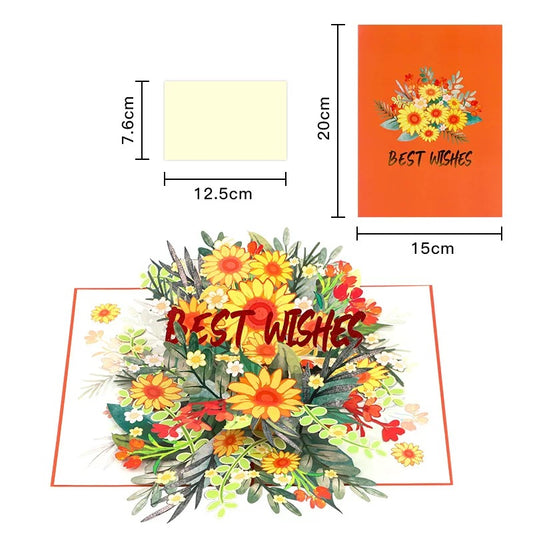 3D Pop-Up Best Wishes Greeting Card