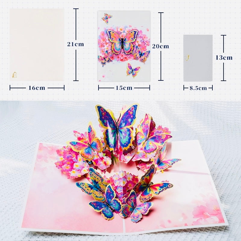 3D Pop-Up bunte Schmetterling elegante Grußkarte