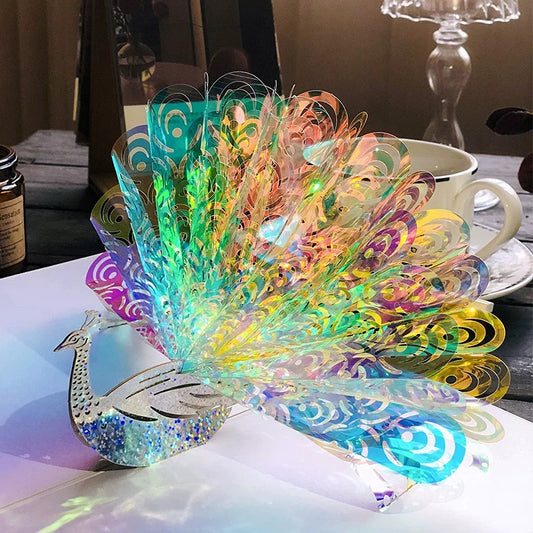 3D Pop-up Rad schlagender Pfau Grußkarte