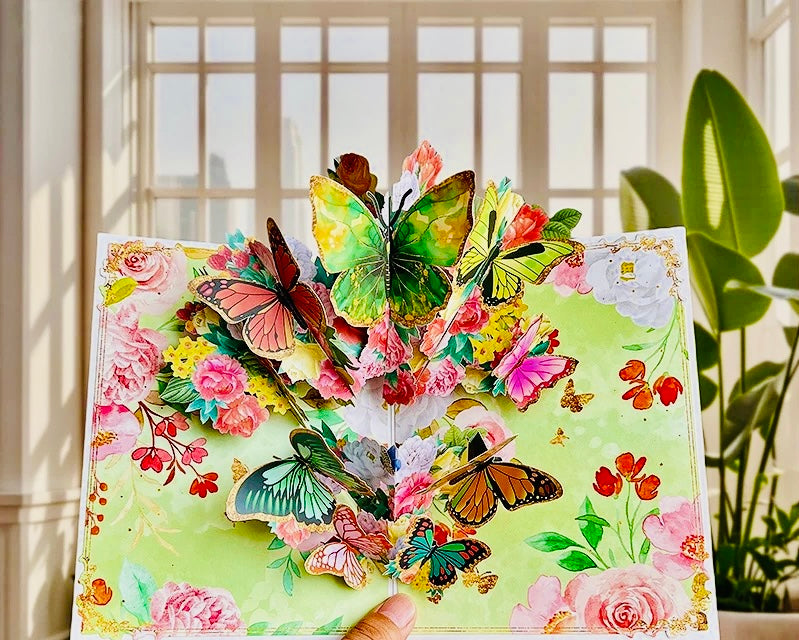 3D Pop-Up bunte Schmetterling elegante Grußkarte