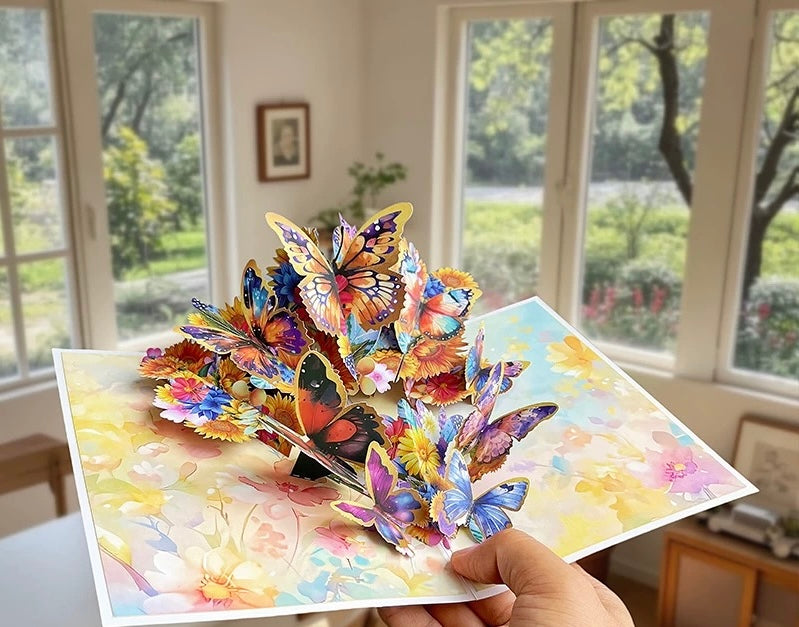 3D Pop-Up bunte Schmetterling elegante Grußkarte