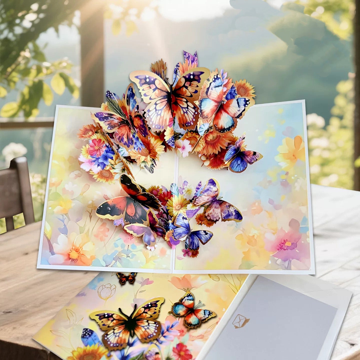 3D Pop-Up bunte Schmetterling elegante Grußkarte
