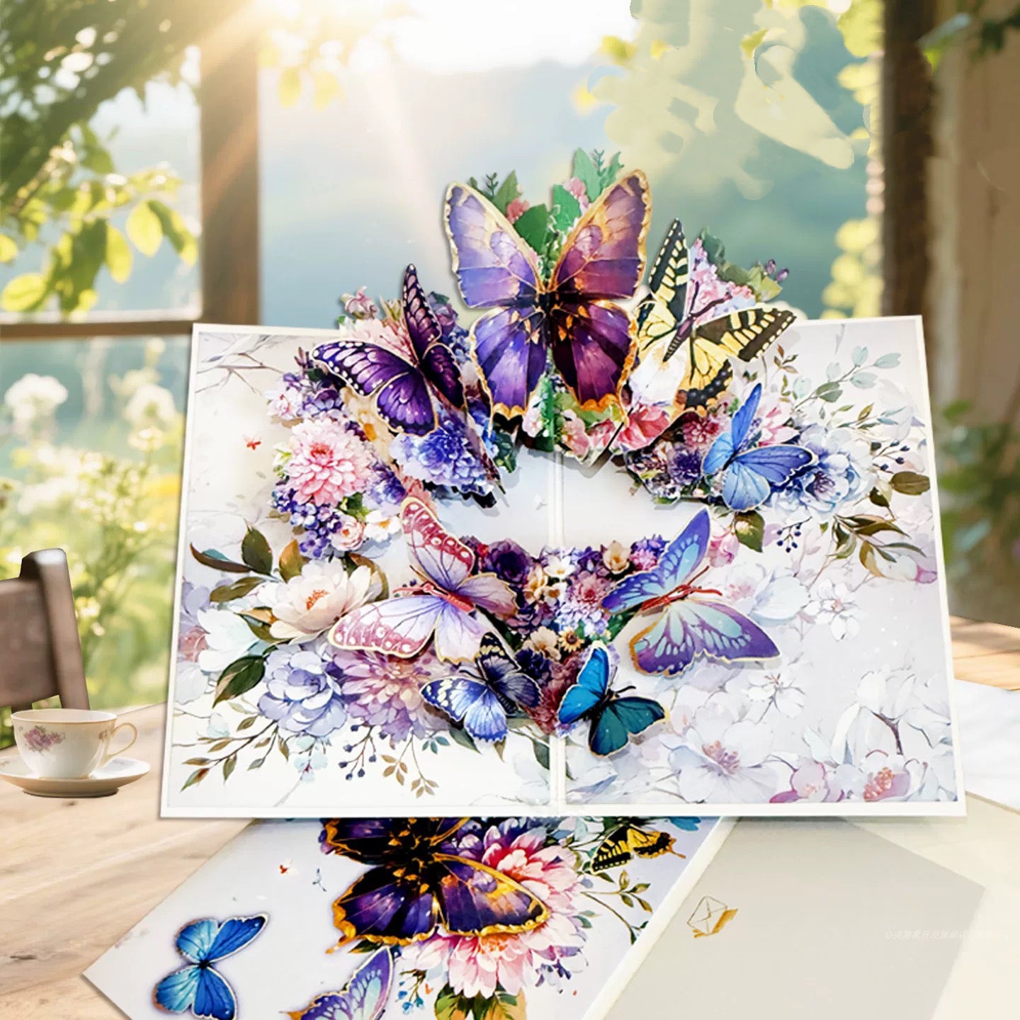 3D Pop-Up bunte Schmetterling elegante Grußkarte