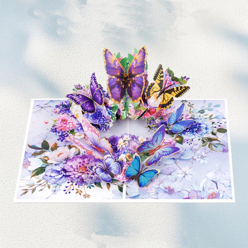 3D Pop-Up bunte Schmetterling elegante Grußkarte