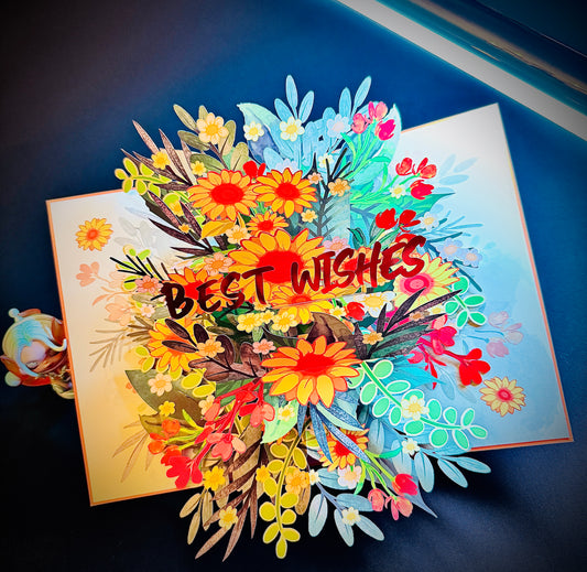 3D Pop-Up Best Wisches Grußkarte
