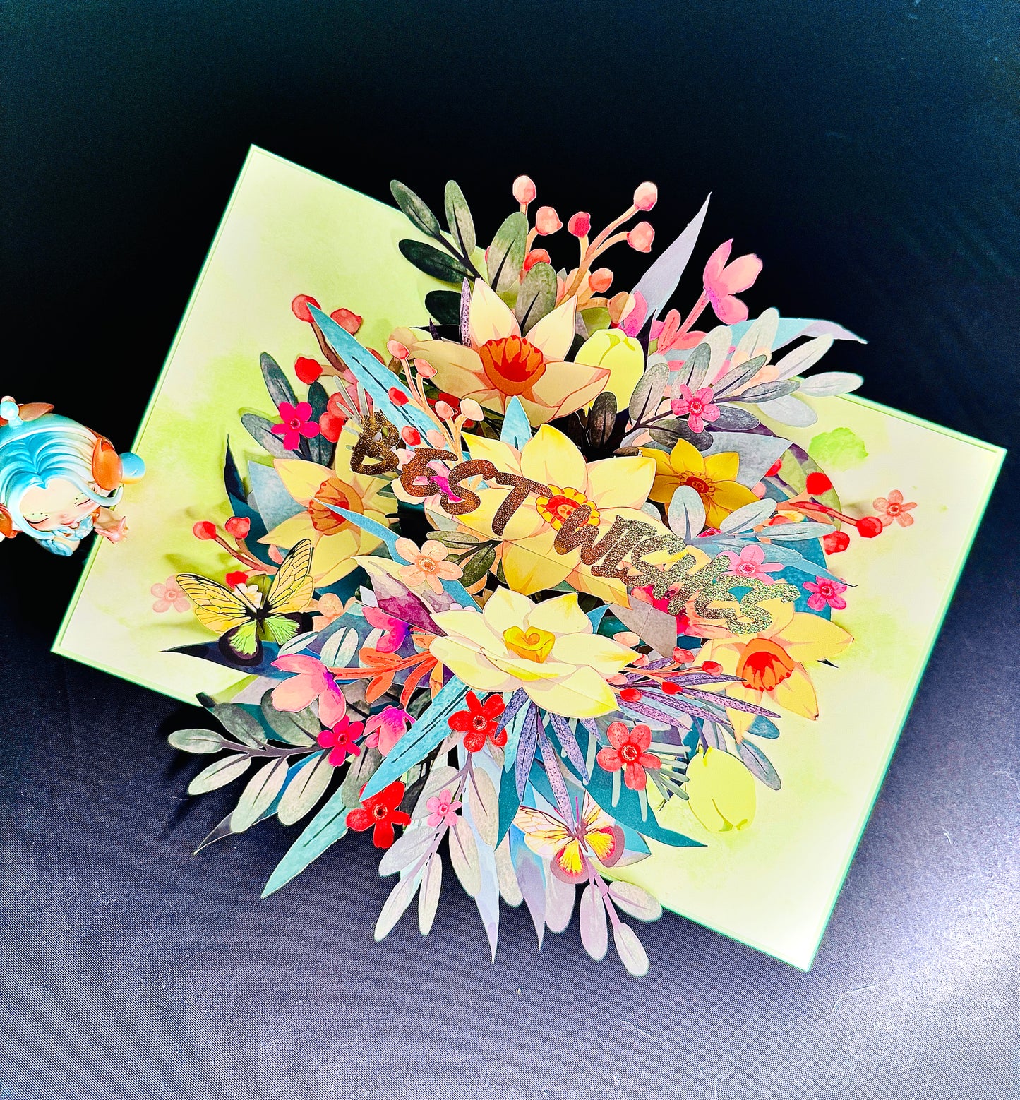 3D Pop-Up Best Wisches Grußkarte