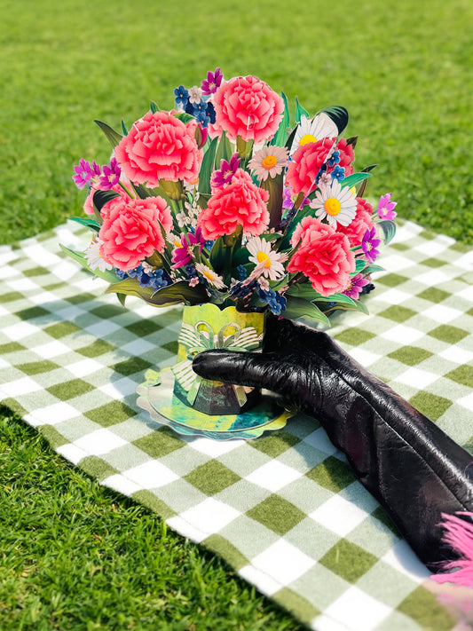 3D Pop-Up Schmetterlings-Blumenstrauß-Grußkarte