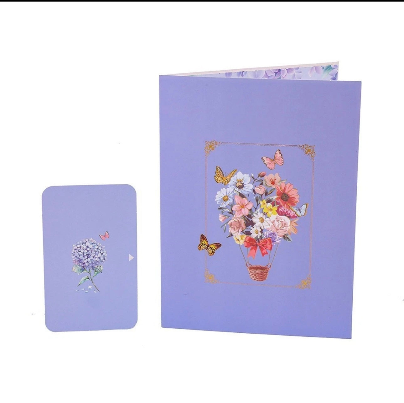 3D Pop-Up Schmetterlings-Blumenstrauß-Grußkarte, elegante Grußkarte mit Blumendesign