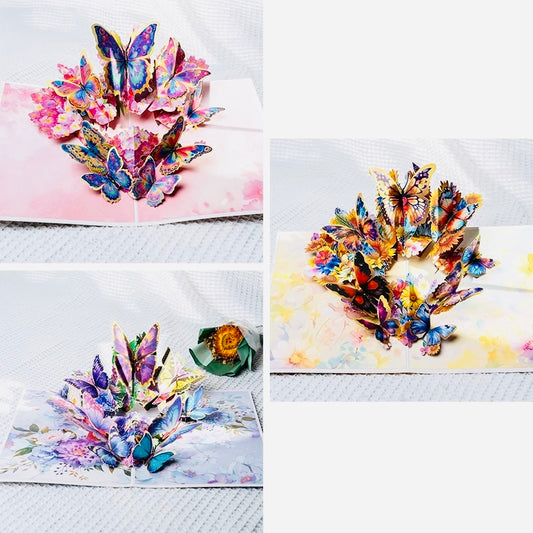 3D Pop-Up bunte Schmetterling elegante Grußkarte