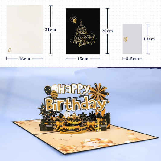 Alles Gute zum Geburtstag einzigartig & unvergesslich 3D-Karte 🎂