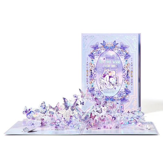3D Pop-Up beste Glück&Schmetterling Grußkarte