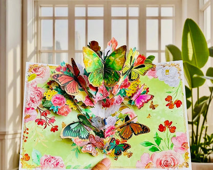 3D Pop-Up bunte Schmetterling elegante Grußkarte