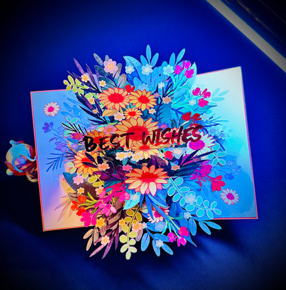 3D Pop-Up Best Wisches  Grußkarte