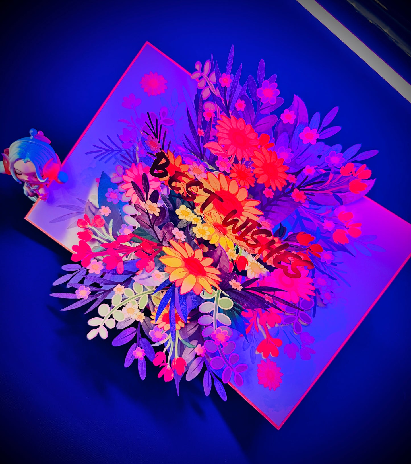 3D Pop-Up Best Wisches  Grußkarte