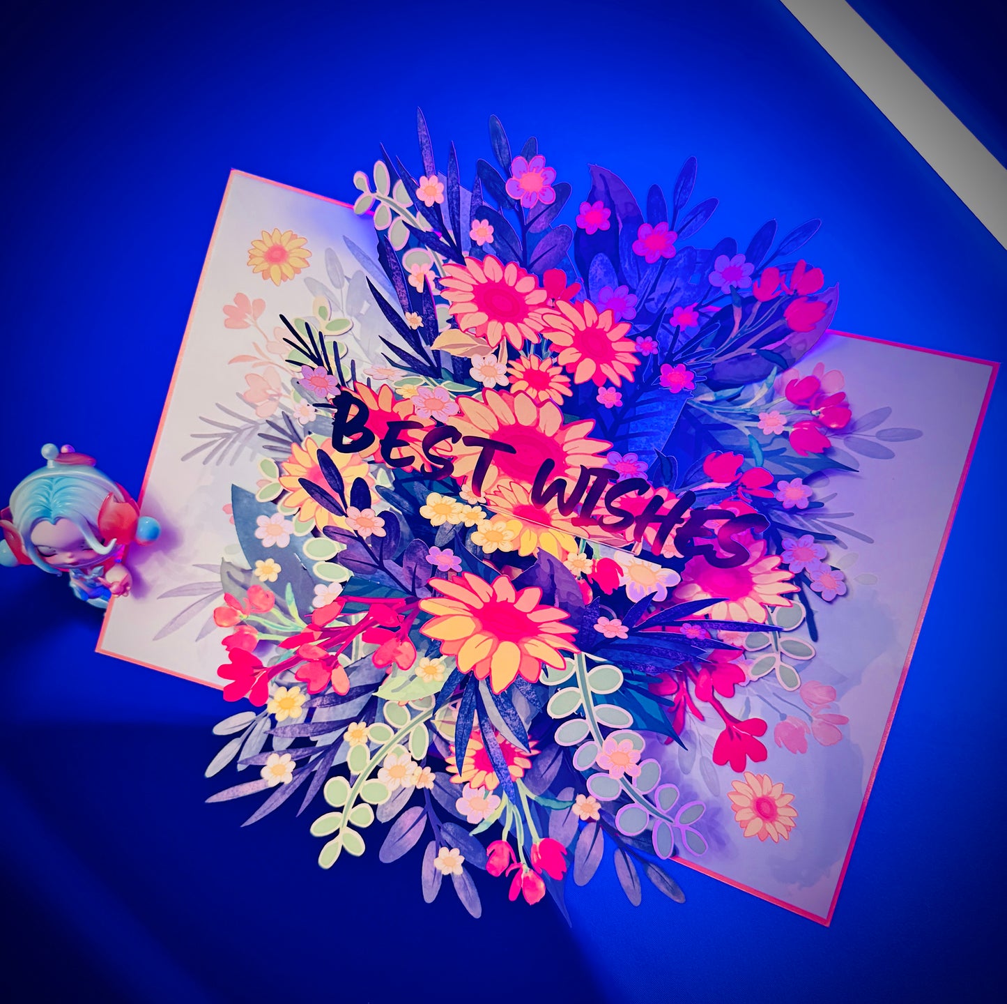 3D Pop-Up Best Wisches  Grußkarte