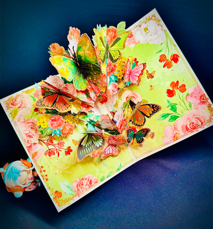 3D Pop-Up bunte Schmetterling elegante Grußkarte