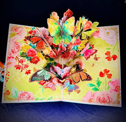 3D Pop-Up bunte Schmetterling elegante Grußkarte