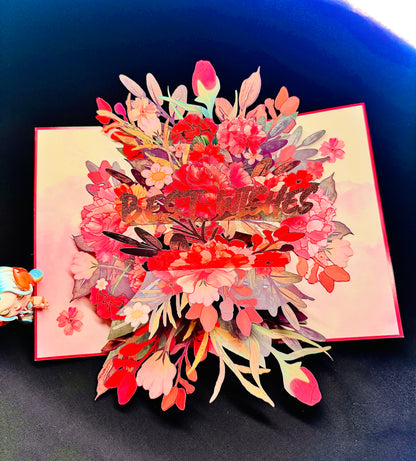 3D Pop-Up Best Wisches  Grußkarte