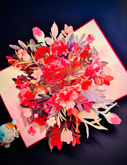 3D Pop-Up Best Wisches  Grußkarte