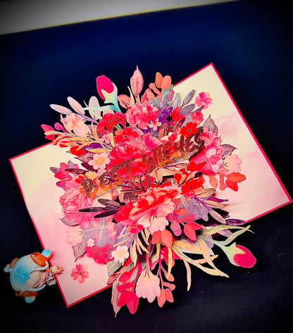 3D Pop-Up Best Wisches  Grußkarte