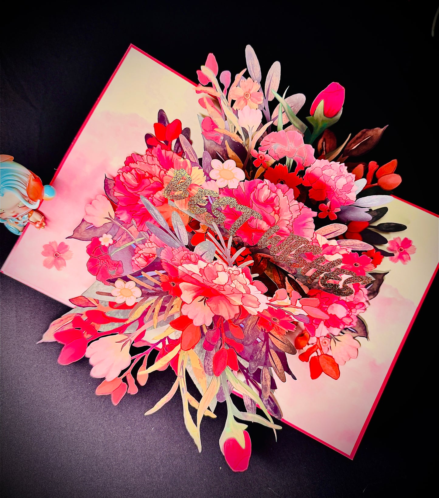 3D Pop-Up Best Wisches  Grußkarte