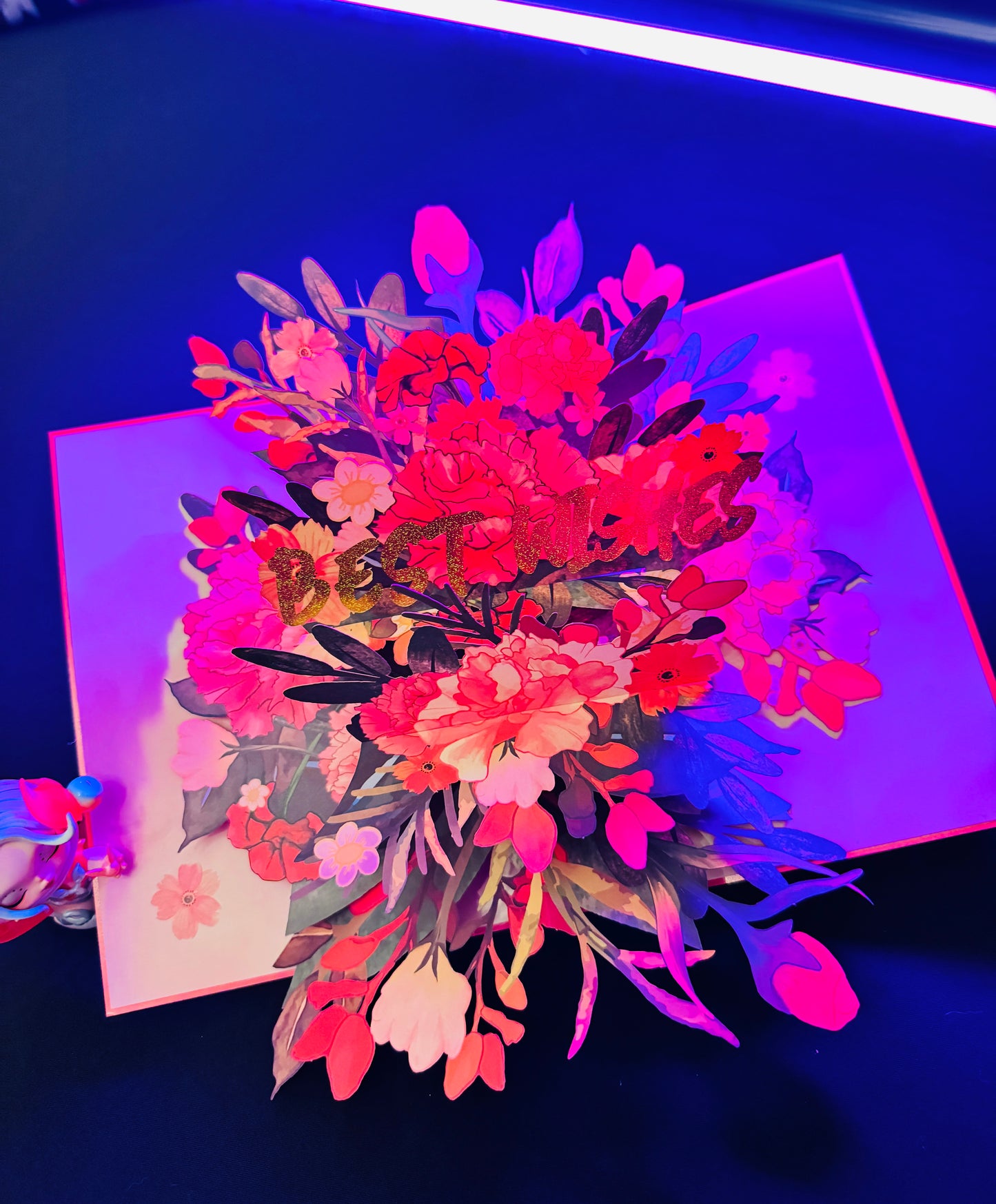 3D Pop-Up Best Wisches  Grußkarte