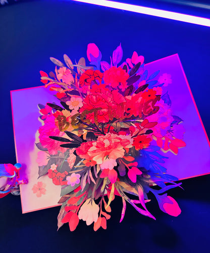 3D Pop-Up Best Wisches  Grußkarte