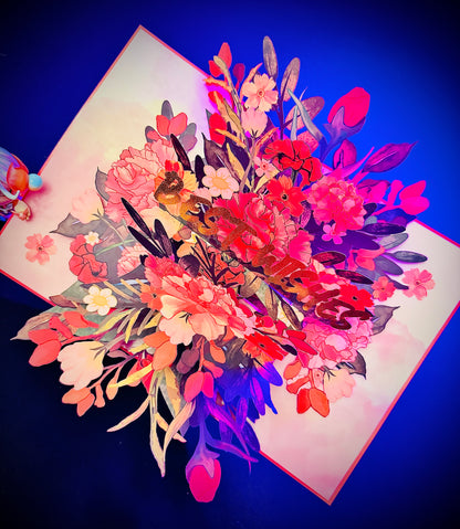 3D Pop-Up Best Wisches  Grußkarte